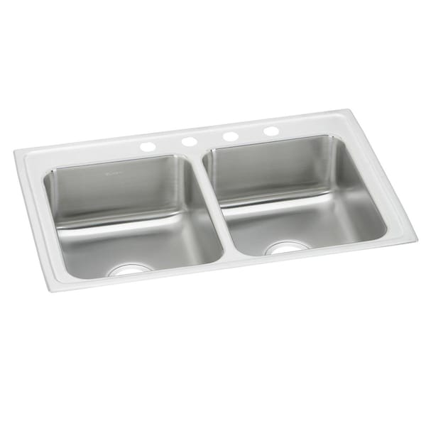 Pacemaker Stainless Steel 33 X 21-1/4 X 7-1/2 Equal Double Bowl Top Mount Sink